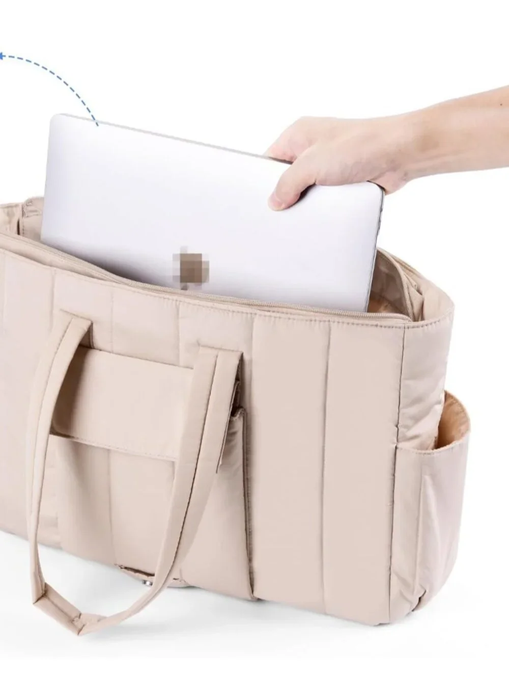 Kahki Puffy Tote: Stylish, Spacious, & Durable for Work, Travel & Gym